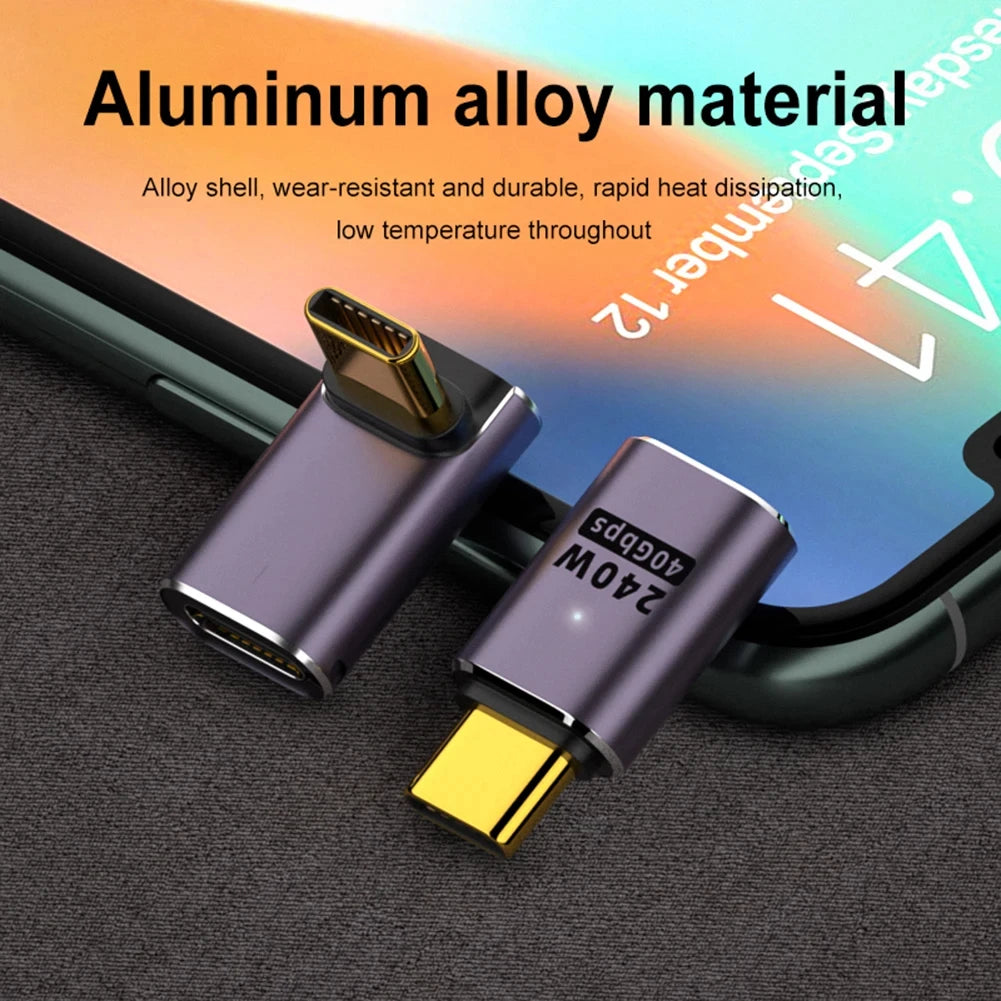 USB-C OTG Adapter 240W 40Gbps 8K 60Hz – 90/180° Elbow Peaceful Pleasures Health and Wellness