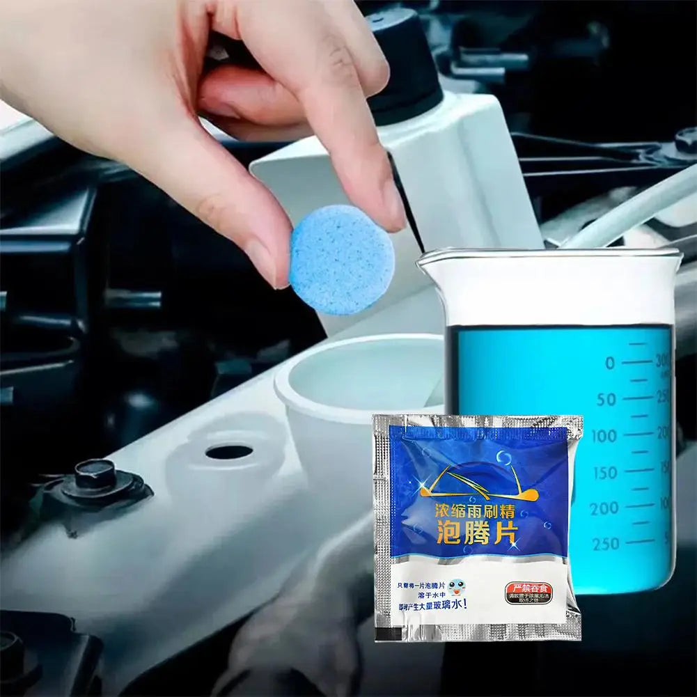 10/30/50pcs Solid Cleaner Car Windscreen Cleaner Effervescent Tablet Auto Wiper Glass Solid Cleaning Concentrated Tablets Deterg Peaceful Pleasures Health and Wellness