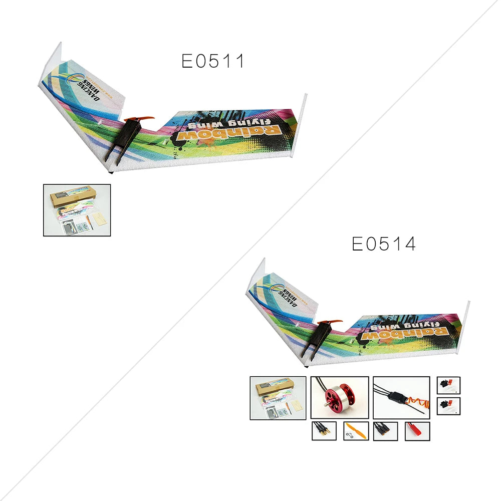 Dancing Wings Hobby Rainbow V2 800mm RC Flying Wing KIT
