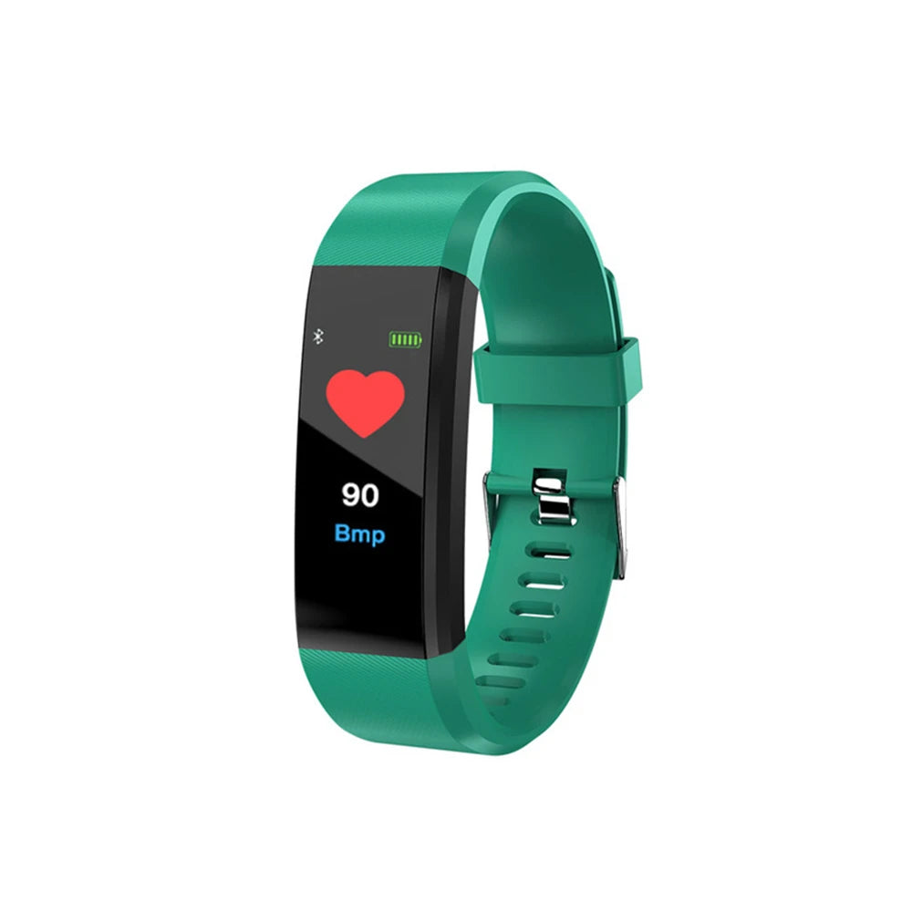 For Fitbit LCD Smartband Watch Fitness Tracke Heart Rate Blood Pressure Smart Bracelet Bluetooth-Compatible Waterproof Wristband Peaceful Pleasures Health and Wellness green