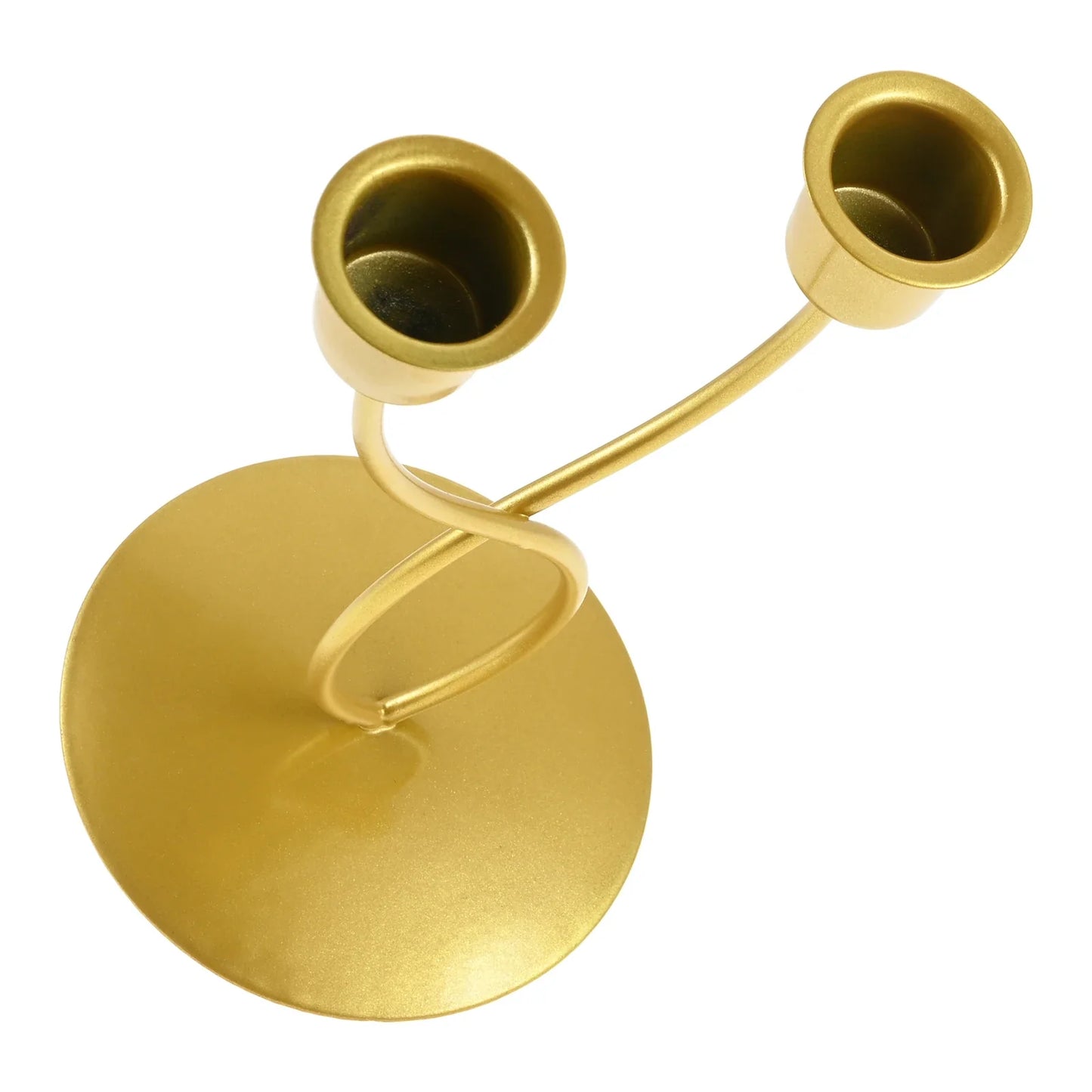 Nordic Gold 2-Head Curved Iron Candlestick Holder | Home Décor