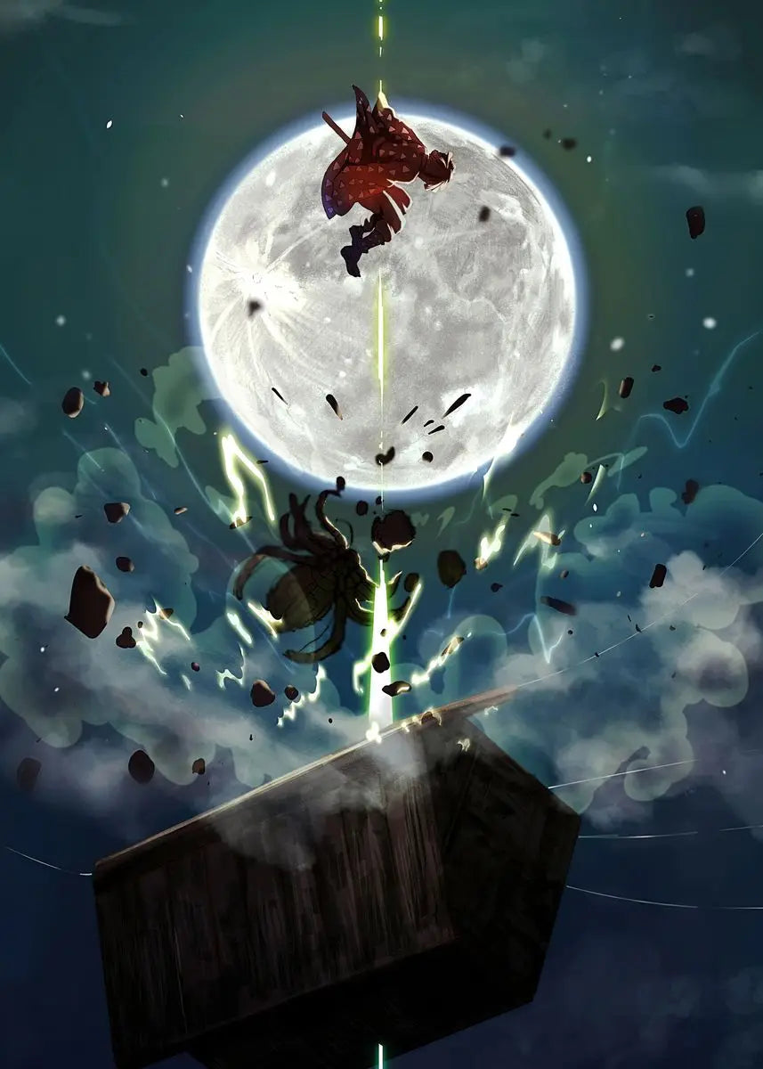 Demon Slayer Canvas Wall Art | Anime Drip Print Home Decor