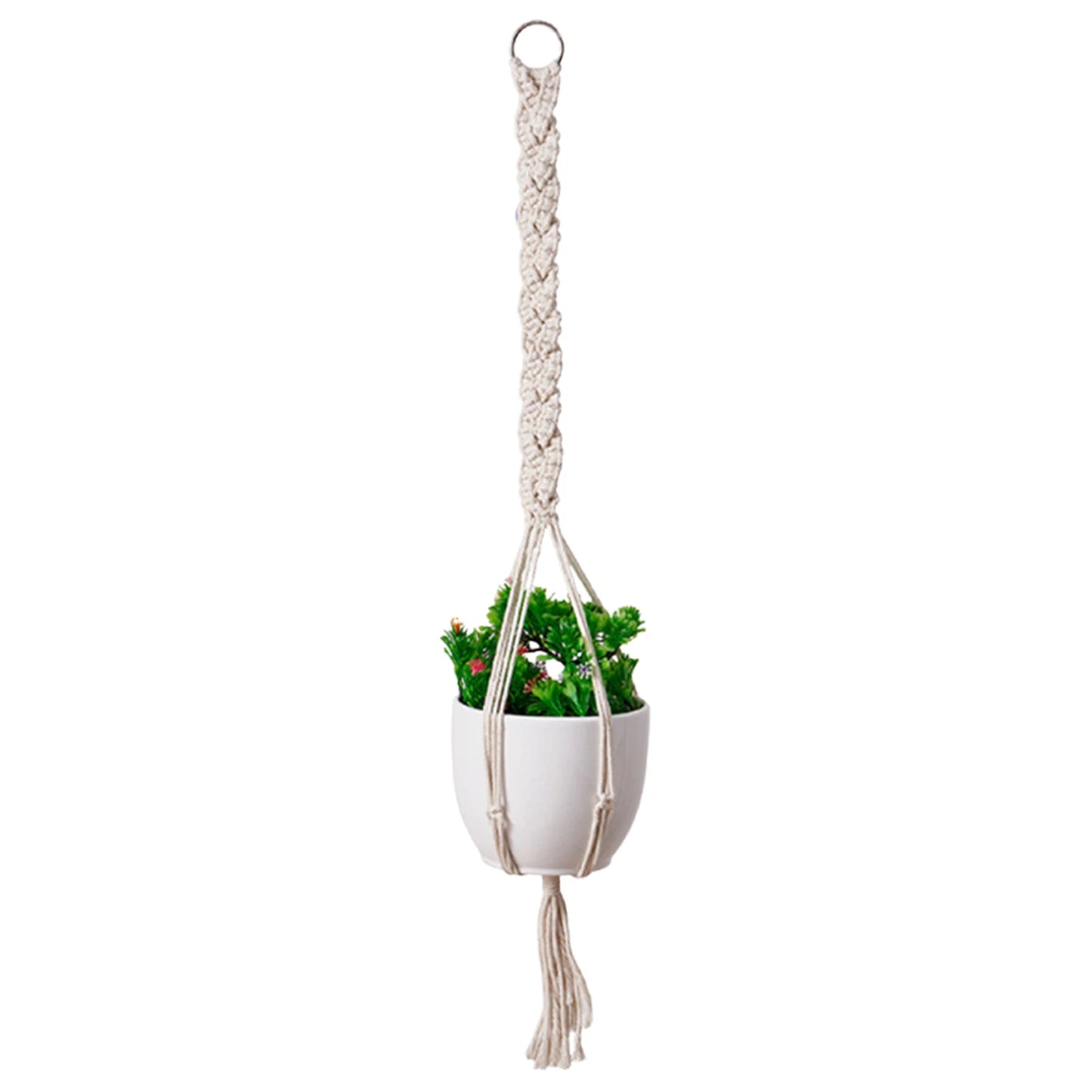 Decorative Flower Pot Holder with Tassels Flower Pot Baskets Hanging Net (Pots Not Included) for Indoor Outdoor Boho Home Decor Peaceful Pleasures Health and Wellness Cotton 70cm