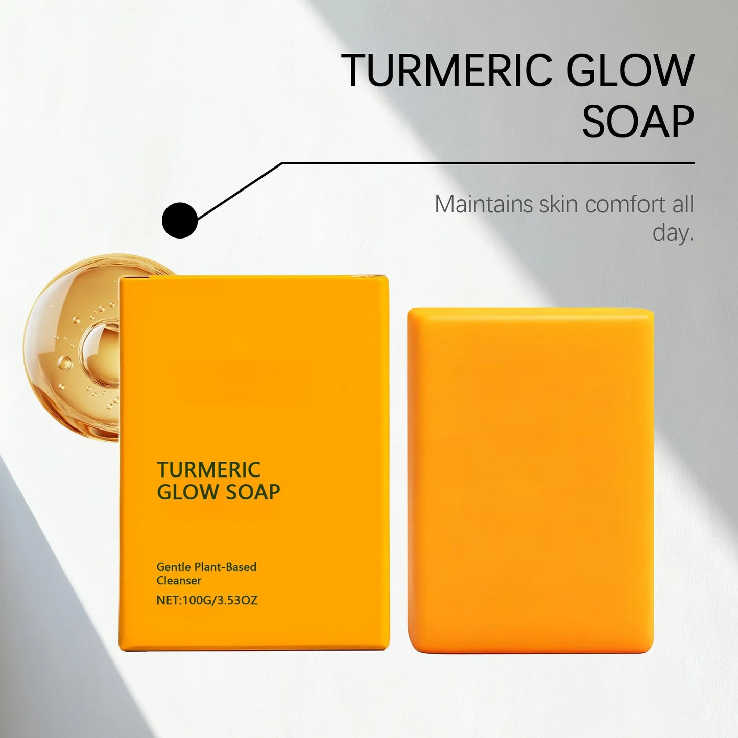 Turmeric Body Clean Soap Deep Clean Soothing Skin Gentle Nourishing Improve Roughness Caring Skin Barrier Daily Body Wash Soaps Peaceful Pleasures Health and Wellness