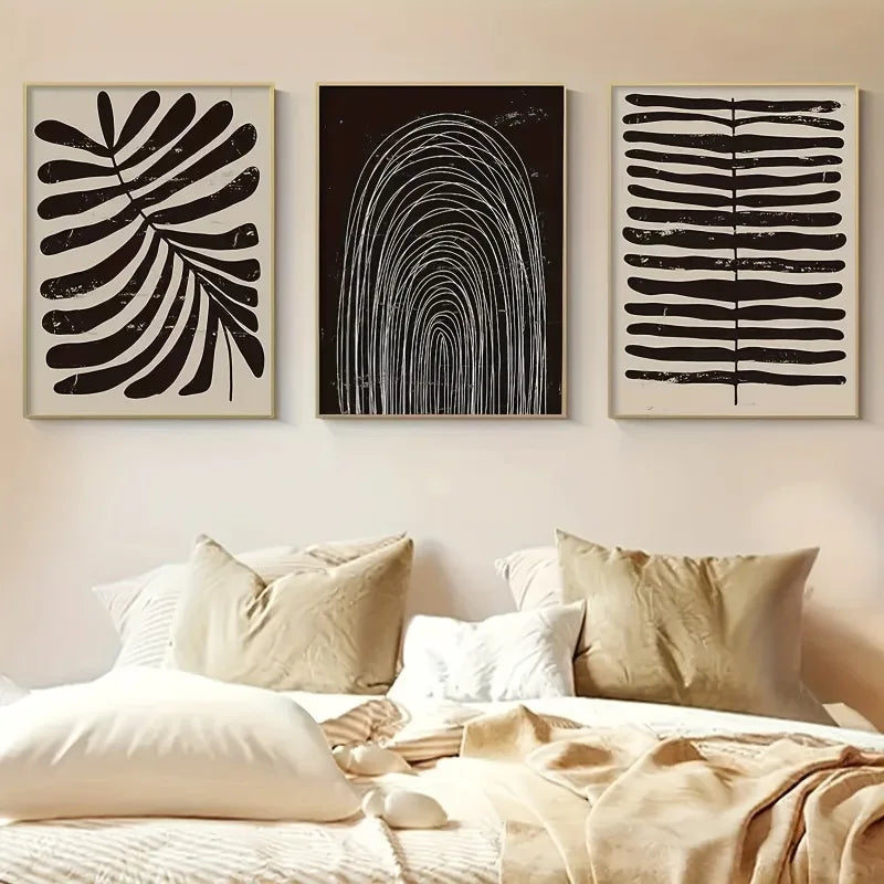 3-Piece Bohemian Abstract Canvas Wall Art Set – Unframed Prints Canvas Wall Art Set Peaceful Pleasures Health and Wellness