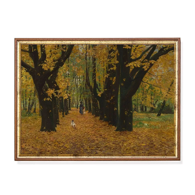 Vintage Autumn Forest Canvas Wall Art | Rustic Farmhouse Decor