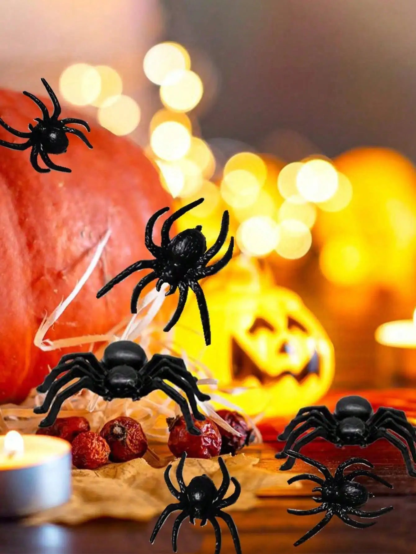 Realistic Plastic Spider Toys – Halloween Prank Props 20/50 PCS