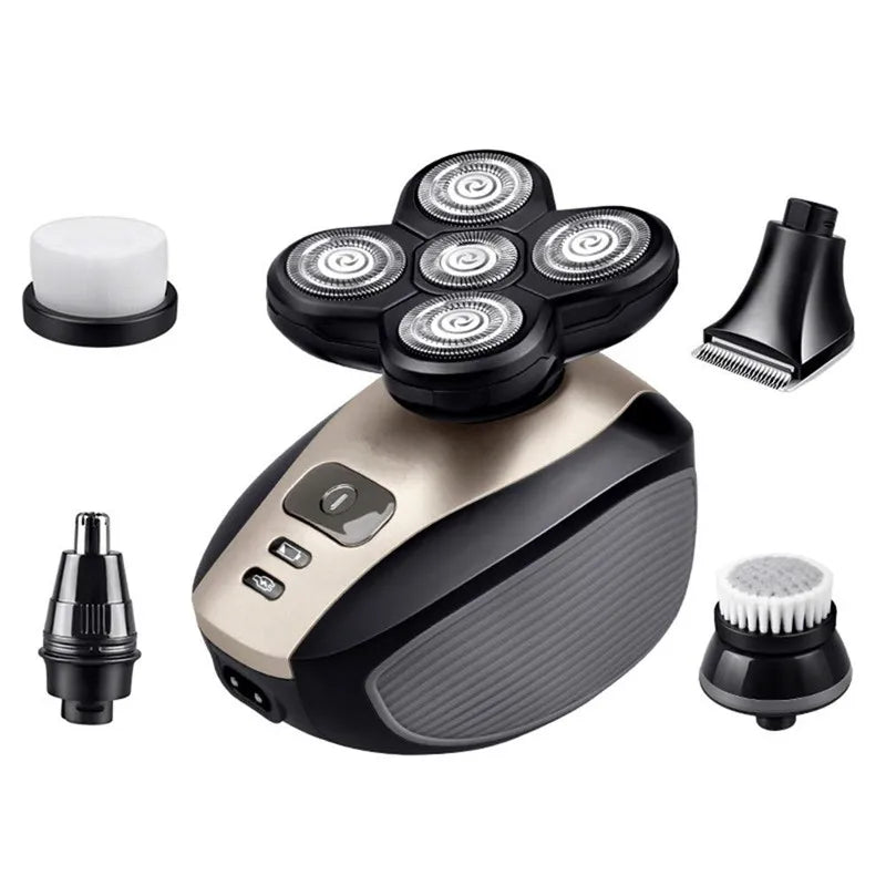 Portable Waterproof Razor 5 in 1 Rotary Razor Beard Clipper Hair Trimmer For Men's Beard Facial Shaving Razor Peaceful Pleasures Health and Wellness