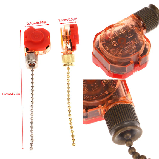 1 Piece 6A 125AC, 3A 250AC 3-speed 4-wire Pull Chain Control Brass 4 Wire Ceiling Fan Chain Switch Replace Speed Control Switch Peaceful Pleasures Health and Wellness