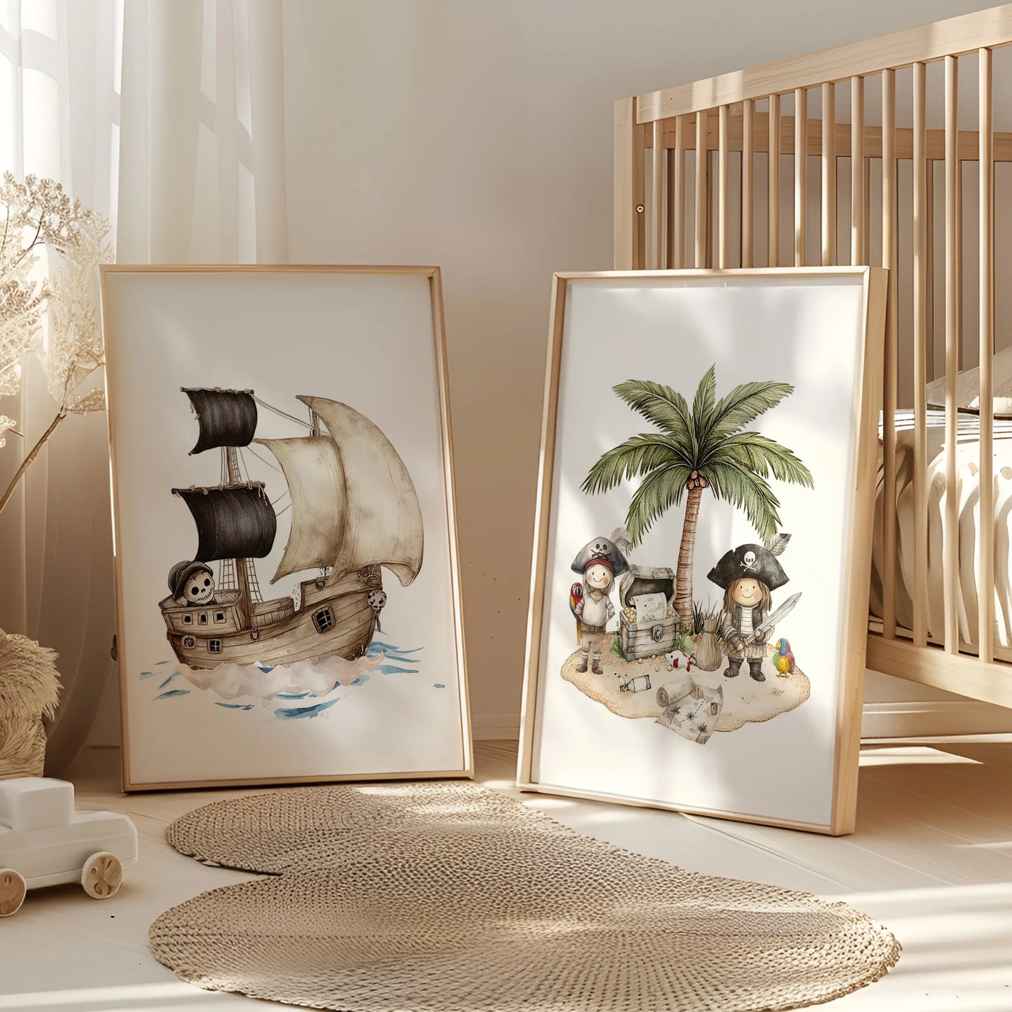 Personalized Animal Rainbow Name Canvas Wall Art – 3 Piece Set