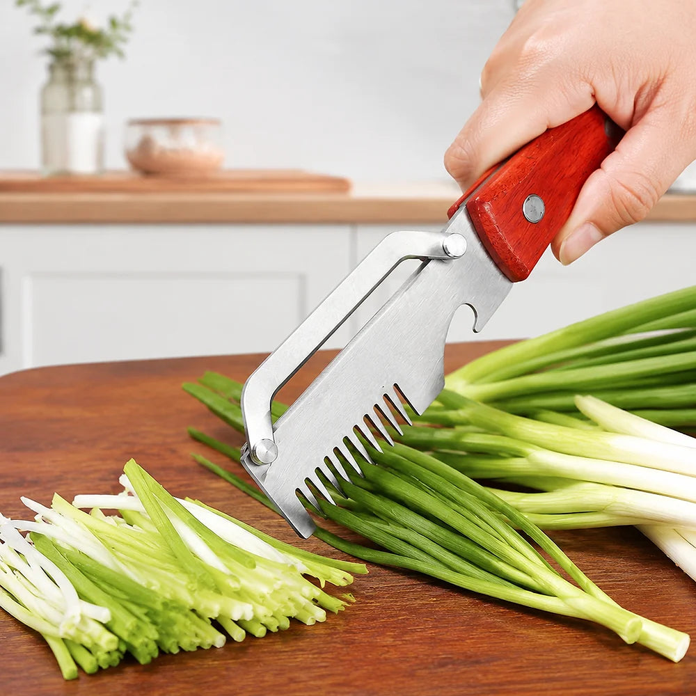 3-in-1 Vegetable Peeler Stainless Steel with Wooden Handle