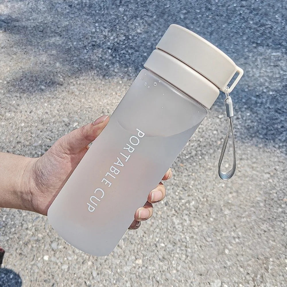 New Transparent Water Cup 800ML Large Capacity Sports Water Bottle with Lanyard Frosted Plastic Cup Kids Peaceful Pleasures Health and Wellness