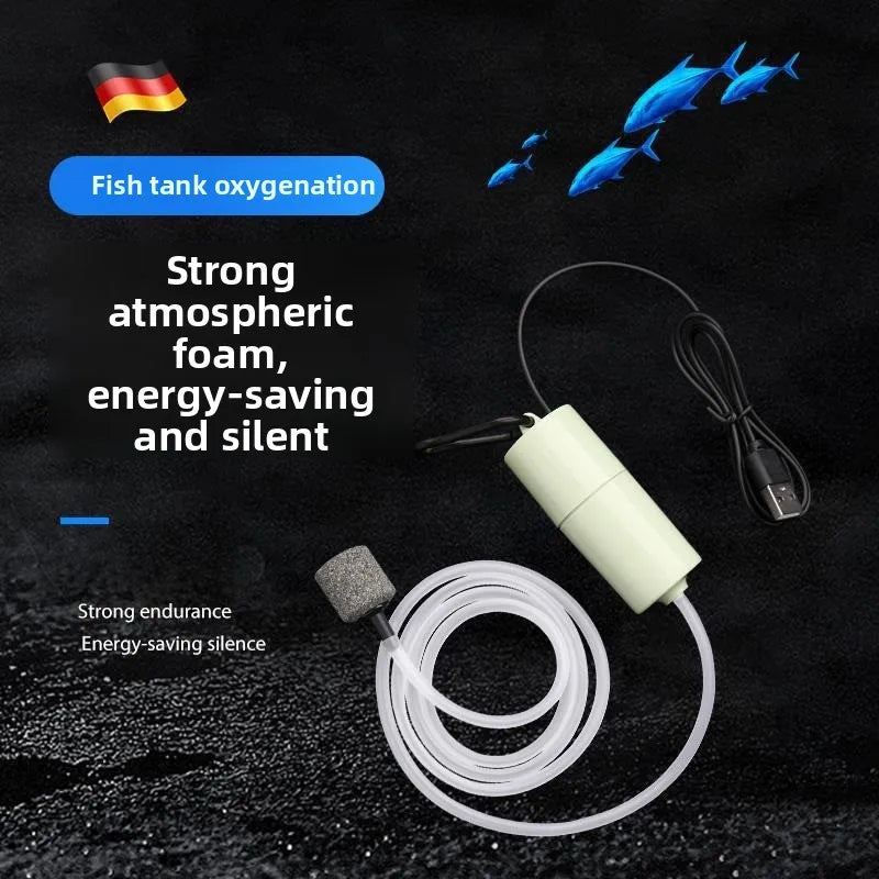 Silent Mini USB Oxygen Pump,Portable Fish Tank Air Pump for Aquarium Supplies with Air Stone,Fish Farming Oxygen Aerator Peaceful Pleasures Health and Wellness