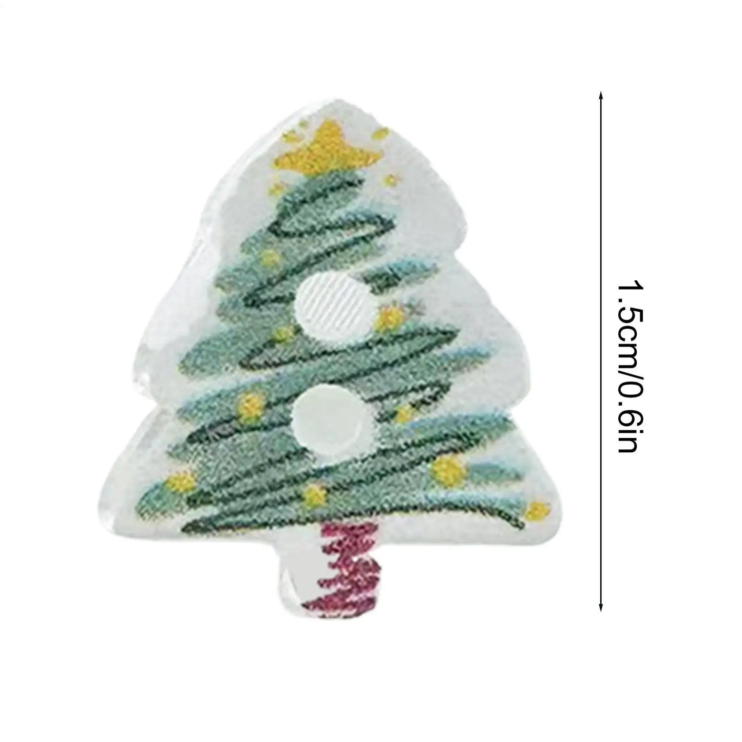 Christmas Buttons For Crafts 10-Piece Tree-Shaped Decoration Pin Ornament 2D Acrylic Christmas Craft Supplies For Holiday Peaceful Pleasures Health and Wellness