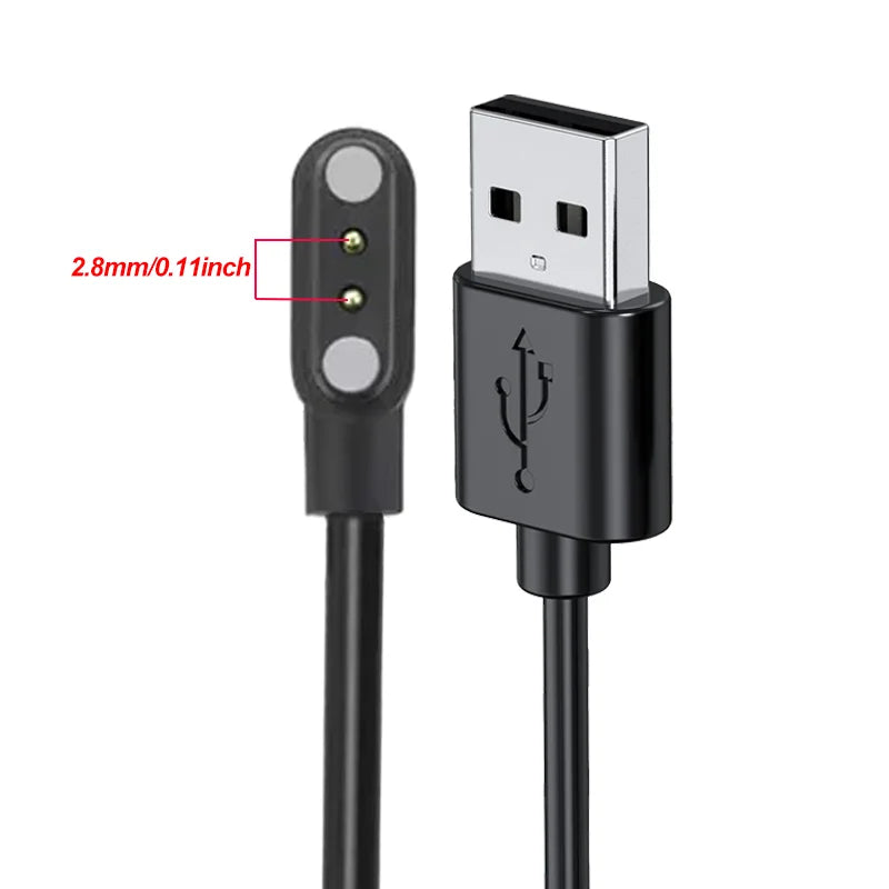 2pin universal connected Magnetic Charger Cable wire for Smart Watch bracelet 2 Pin Distance 4mm/2.84mm Magnetic data Cable Peaceful Pleasures Health and Wellness 2 Pin 2.8mm