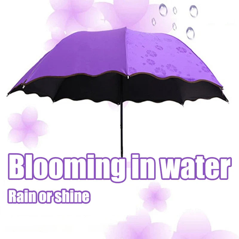 Folding Windproof UV Protection Umbrella – Rainwater Pattern