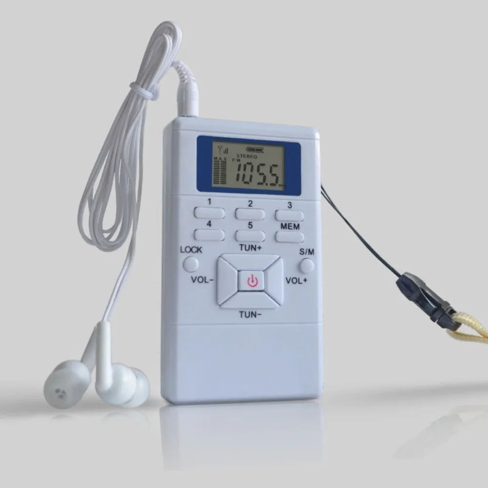 Mini Portable FM Radio LCD Display Built-In Speaker & Presets