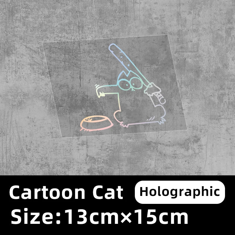 Cartoon Cat Vinyl Sticker – Waterproof Anti-UV Car & Laptop Decal