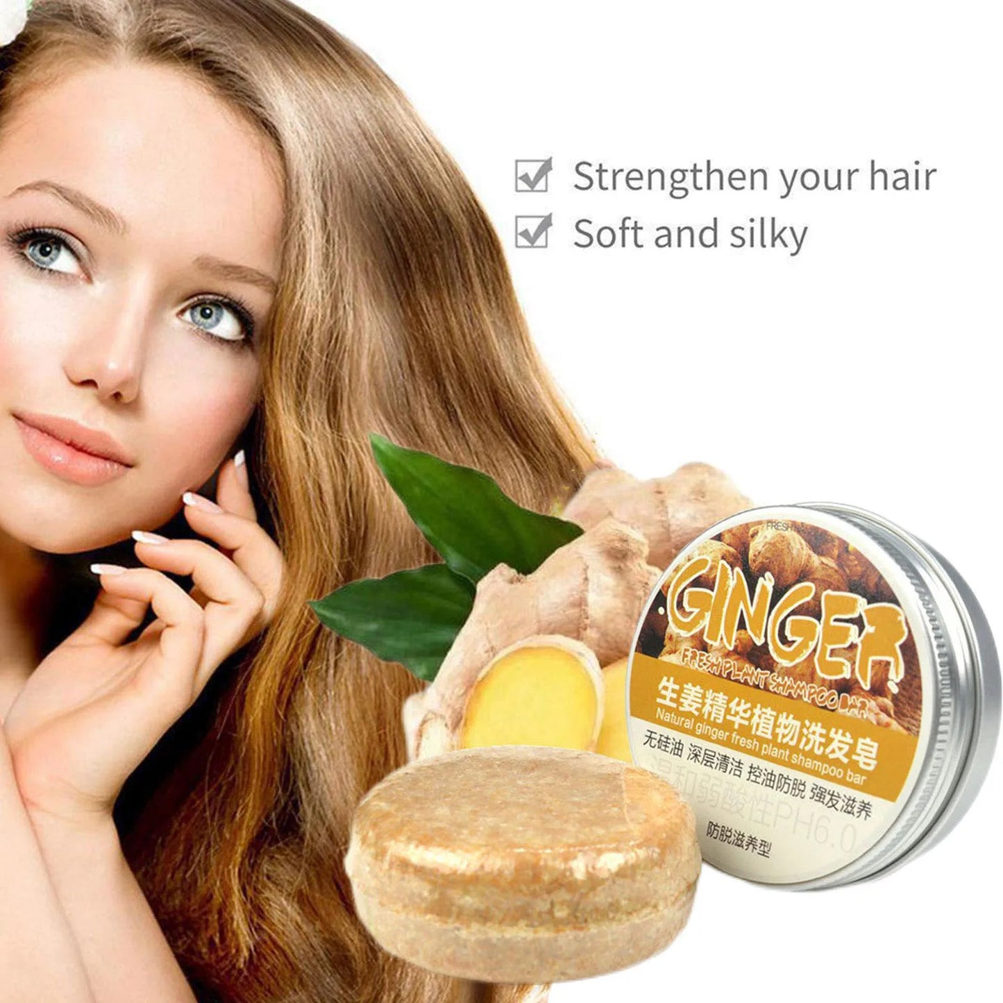 Ginger Polygonum Soap Shampoo Soap Cold Processed Soap Hair Shampoo Bar Pure Plant Hair Shampoos Hair Care Peaceful Pleasures Health and Wellness