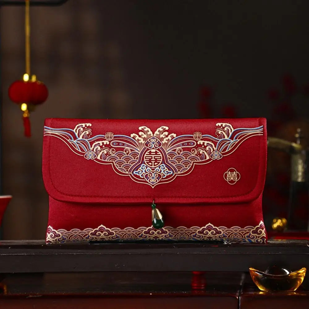 Chinese Brocade Red Envelope HongBao – Embroidered Tassel