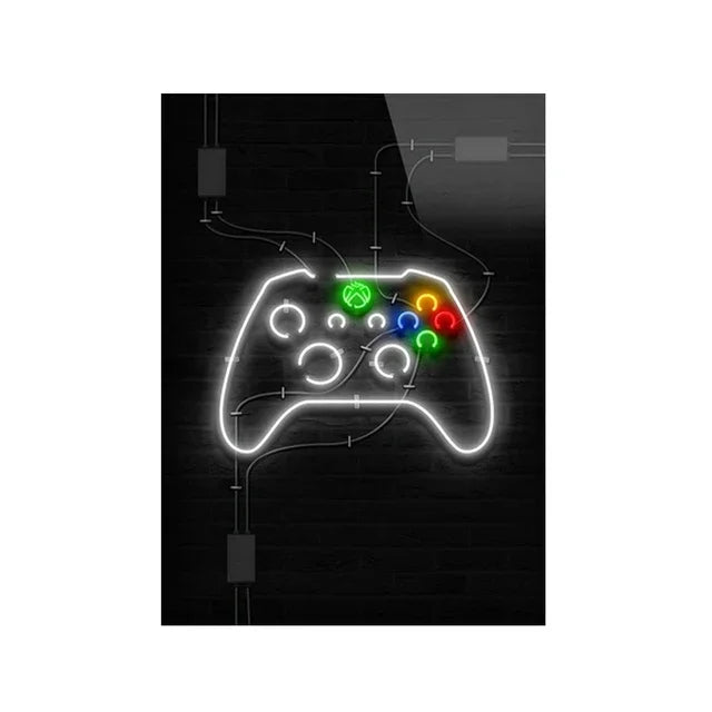 Minimalist Gamepad Controller Canvas Poster Modern Gaming Room Wall Art Print for Gamer Bedroom Home Decoration Peaceful Pleasures Health and Wellness