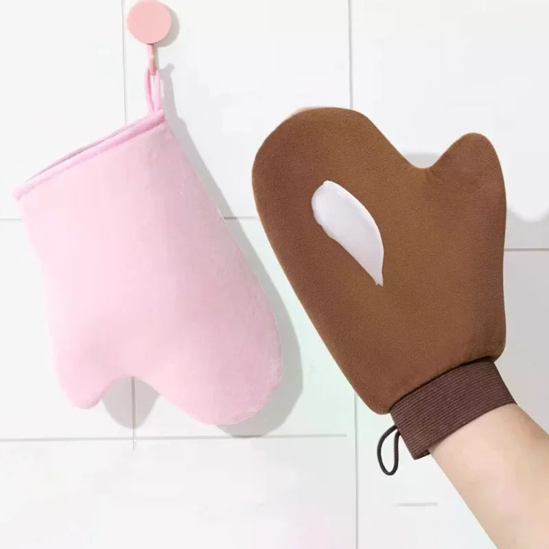 Reusable Self Tan Glove Applicator Body Tanning Gloves for Cream Lotion Mousse Finger Glove for Easy Application Body Cleaning S Peaceful Pleasures Health and Wellness