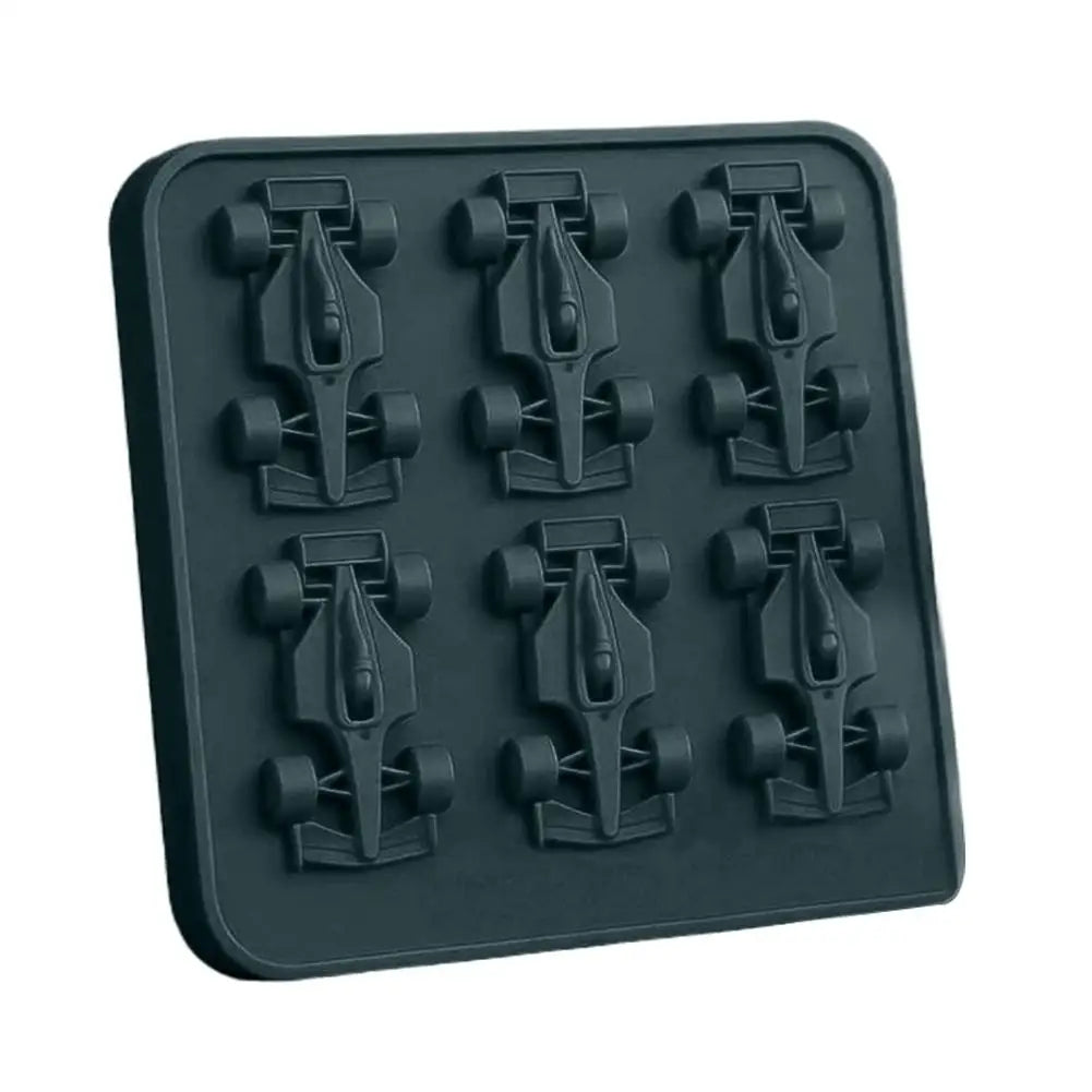 F1 Racing Car Ice Cube Tray | 6-Cavity 3D Silicone Mold