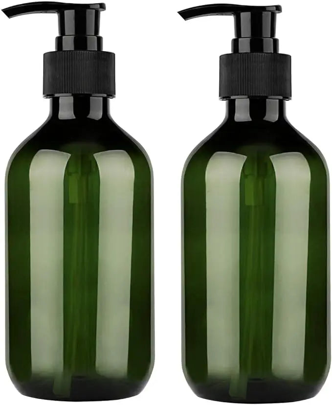 1PCS 300/500ML Portable Empty Pump Dispenser Bottles Shampoo and Conditioner Dispenser Durable Refillable Containers Peaceful Pleasures Health and Wellness Green-500ml