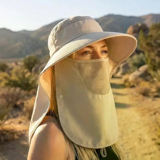 UV Wide Brim Sun Hat with Shawl Neck Cover | Unisex Wide Brim Sun Hat Oasis Select