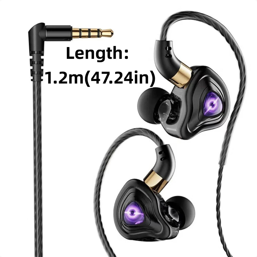 3.5mm Esports Wired Earphone HiFi Stereo Noise Cancelling in Ear Earphones Microphone Elbow Wired Headset Listen To Music Peaceful Pleasures Health and Wellness
