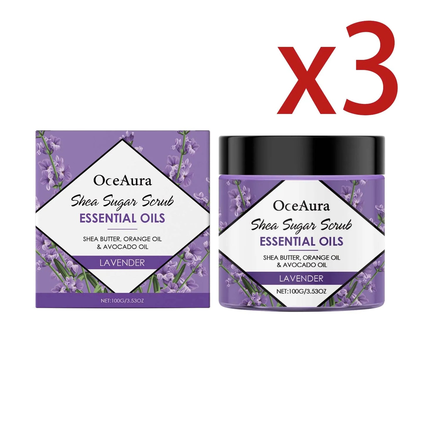 OceAura Lavender Exfoliating Body Scrub | Deep Cleanse 100g