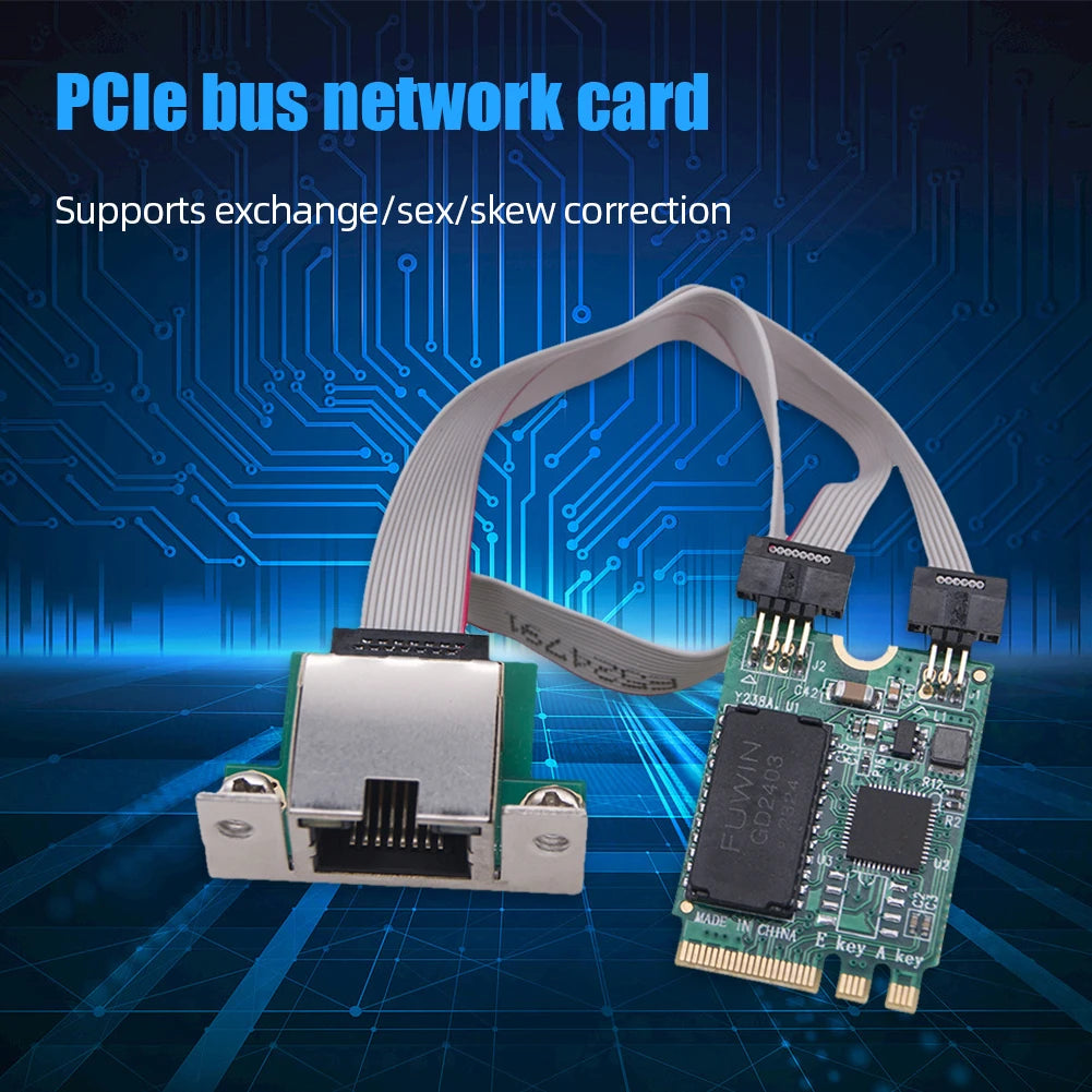 M.2 Gigabit Ethernet Network Card 2.5G/1000/100Mbps M2 RJ45 Lan Adapter RTL8125BG Chip Network Adapter Mini PCIE Peaceful Pleasures Health and Wellness