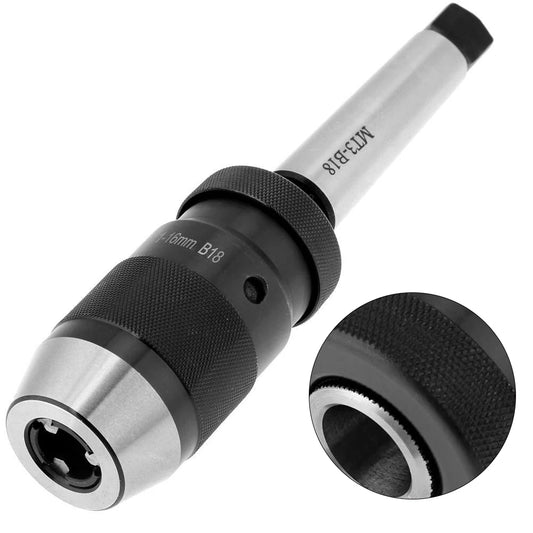 Keyless Lathe Drill Chuck Drill Chuck 1-16mm Capacity 45# Steel Self Tighten Keyless Lathe Drill Chuck with MT3-B18 Taper Arbor Peaceful Pleasures Health and Wellness