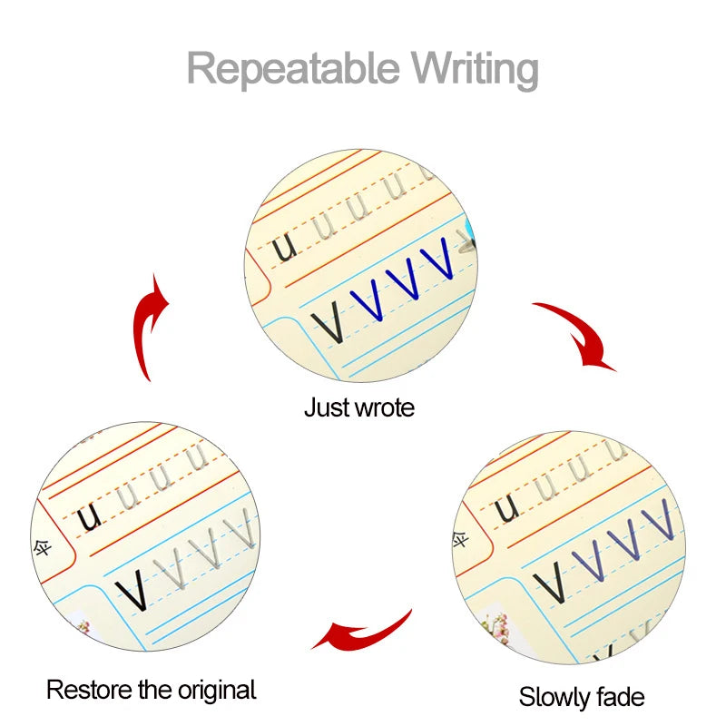 Children Reusable Writing Book Wiping English Verison Kids