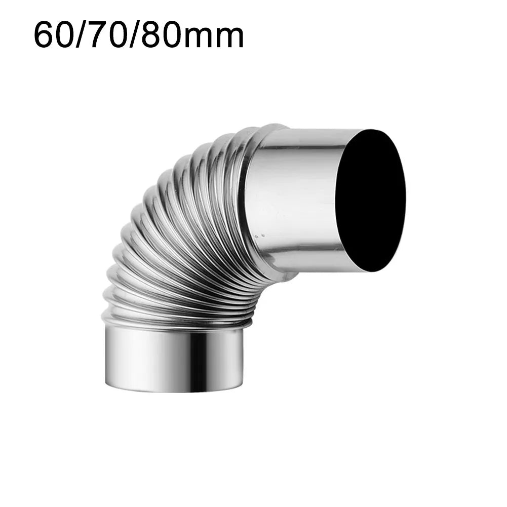 90-degree Stove Pipe Elbow Tube Fitting Connector 60 70 Stainless