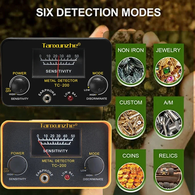 TC-200 New Upgrade Metal Detector Underground Wire Iron Metal Gold Detector Adjustable Tracker for Treasure Search Peaceful Pleasures Health and Wellness