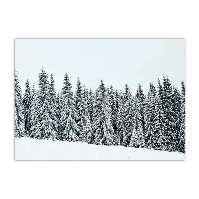 Christmas Deer & Squirrel Snow Scene Canvas Wall Art Print