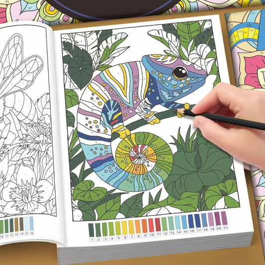 Adult Number Coloring Book 32 Pages Mandala Flower Nature Animal Peaceful Pleasures Health and Wellness