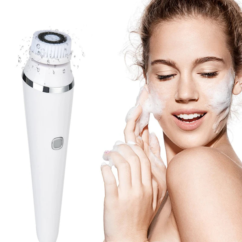 Waterproof Facial Face Cleaner Silicone Face Brush Electric Facial Cleaning Brush Silicone Massage Face Cleansing Scrubber Peaceful Pleasures Health and Wellness