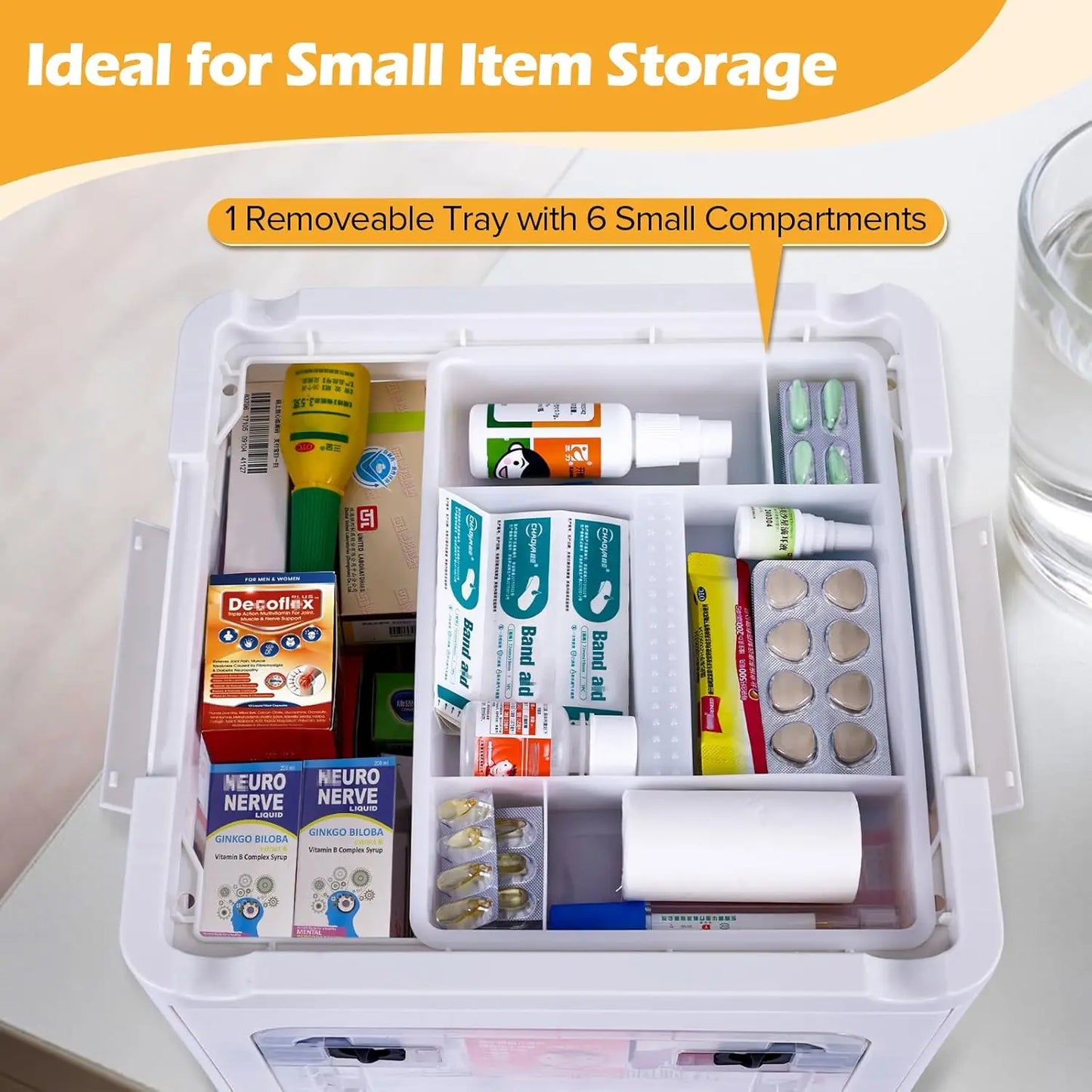 18QT Clear Medical Storage Box – Wheels, Removable Tray & Handles for First Aid Organization Storage Box Peaceful Pleasures Health and Wellness