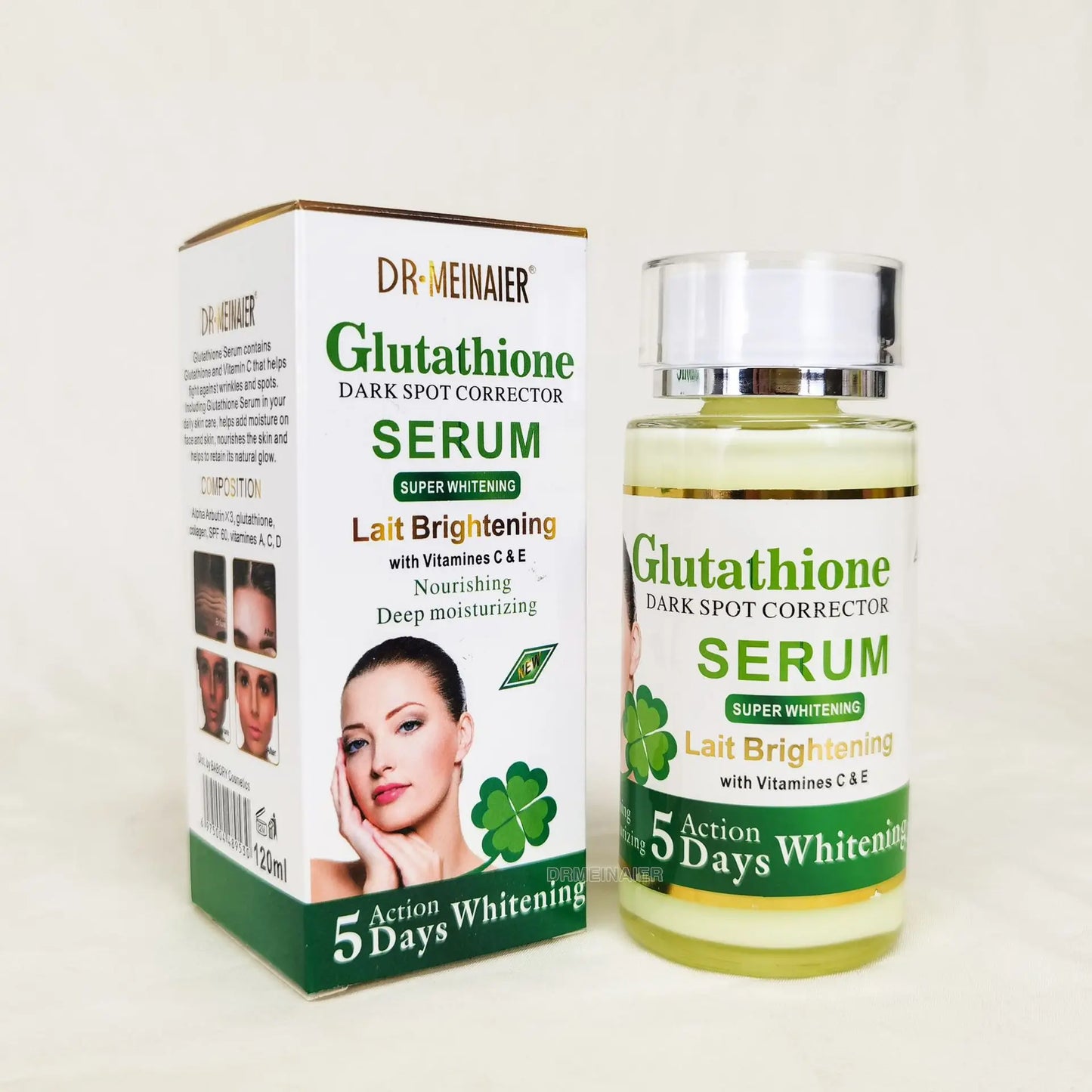 120ml Glutathione Serum for Face & Eye for Brightening Skin,Dark Spot Corrector,With Vitamin E&C Peaceful Pleasures Health and Wellness Glutathione