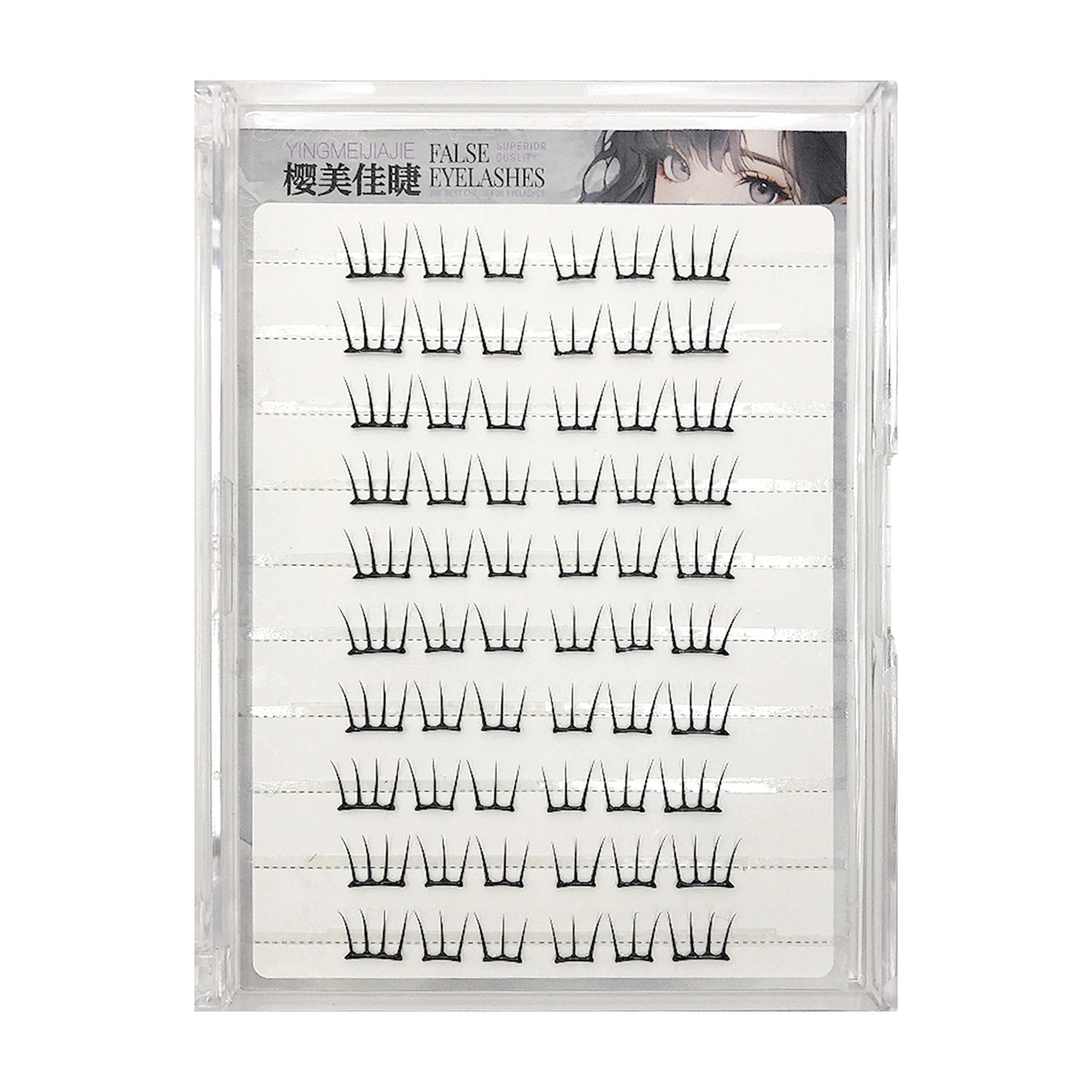 DIY U shaped Resuable Lashes Spiky Cluster Eyelash Extensions For Korean Kpop Girl Eye Makeup Tool 10 Rows Peaceful Pleasures Health and Wellness style 9