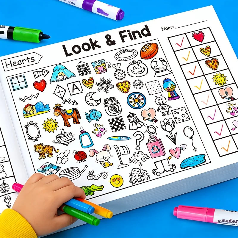 Children's Interactive Treasure Hunt Coloring Book Hidden Images