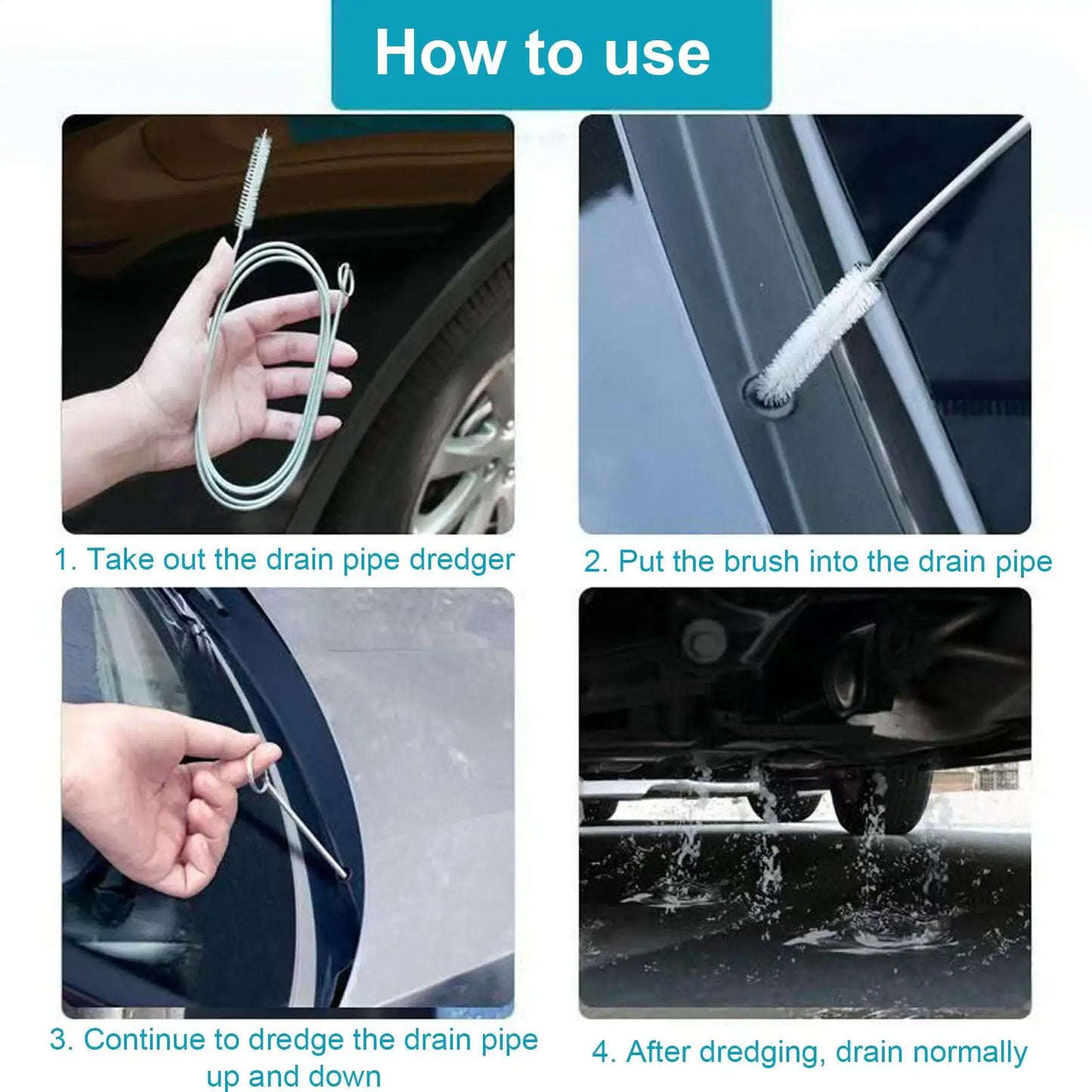Flexible Drain Cleaning Brush for Car AC, Fridge & Sink Pipes