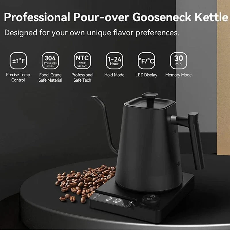 URGGU 1L Gooseneck Electric Kettle | 1200W Temp Control