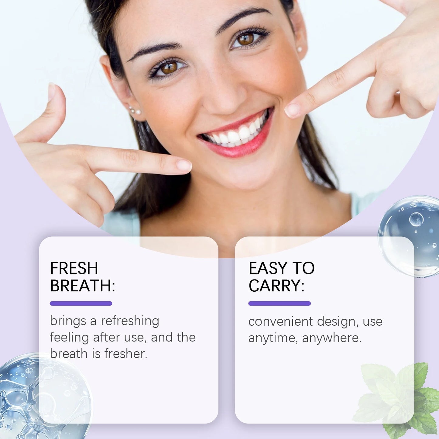 ORALHOE Probiotic Oral Spray Remove Plaque Stainsfresh Breath Travel-Sized Gentle Cleansing Refresh Long Lasting Mint Oral Spray Peaceful Pleasures Health and Wellness