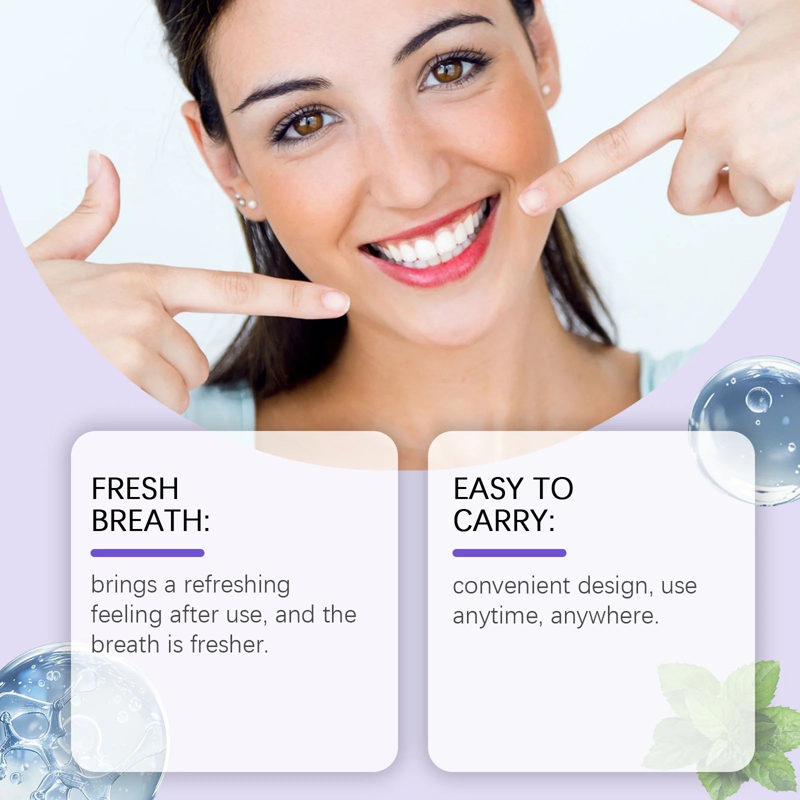 ORALHOE Probiotic Oral Spray Remove Plaque Stainsfresh Breath Travel-Sized Gentle Cleansing Refresh Long Lasting Mint Oral Spray Peaceful Pleasures Health and Wellness