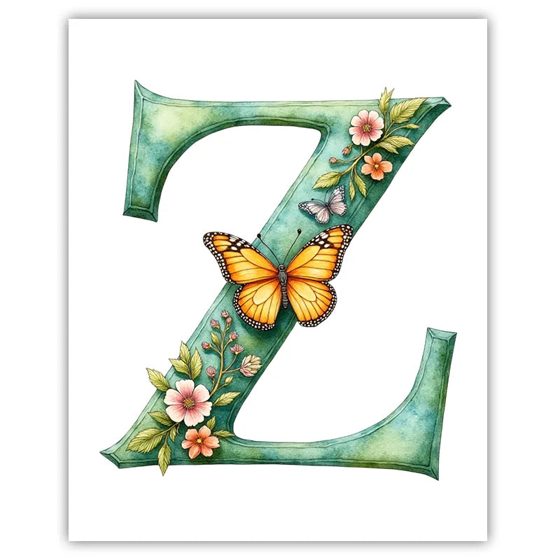 Custom Name Nursery Canvas Wall Art – Animals & Wildflowers