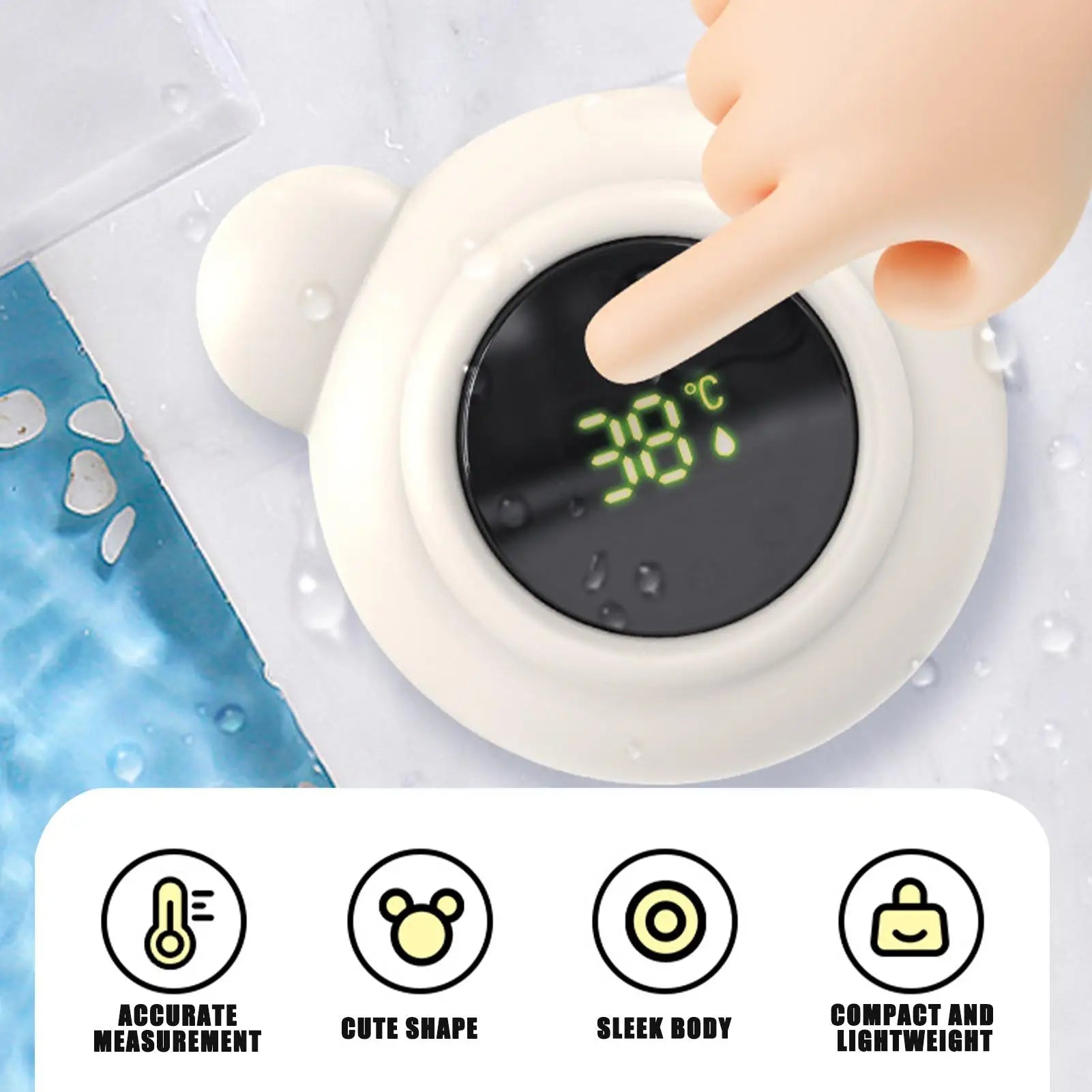 Cartoon Baby Bath Thermometer | Touch Control LED Display Baby Bath Thermometer Peaceful Pleasures Health and Wellness