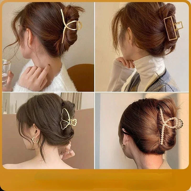 2-Pack Metal Geometric Hollow Hair Claw Clips & Barrettes Hair Claw Clips Peaceful Pleasures Health and Wellness